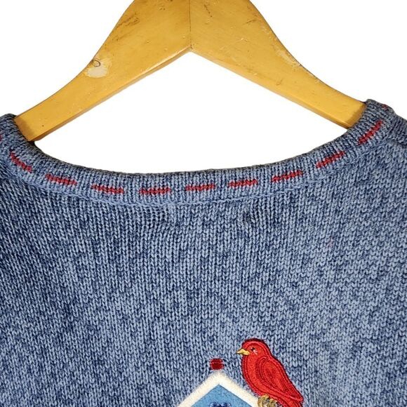 Christopher Banks Blue Vitange 90s Teddy Bear Sweater - Picture 6 of 10